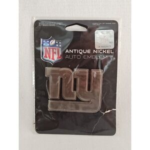 New‎ York Football Giants Antique Nickel Metal Adhesive Auto Emblem NFL New